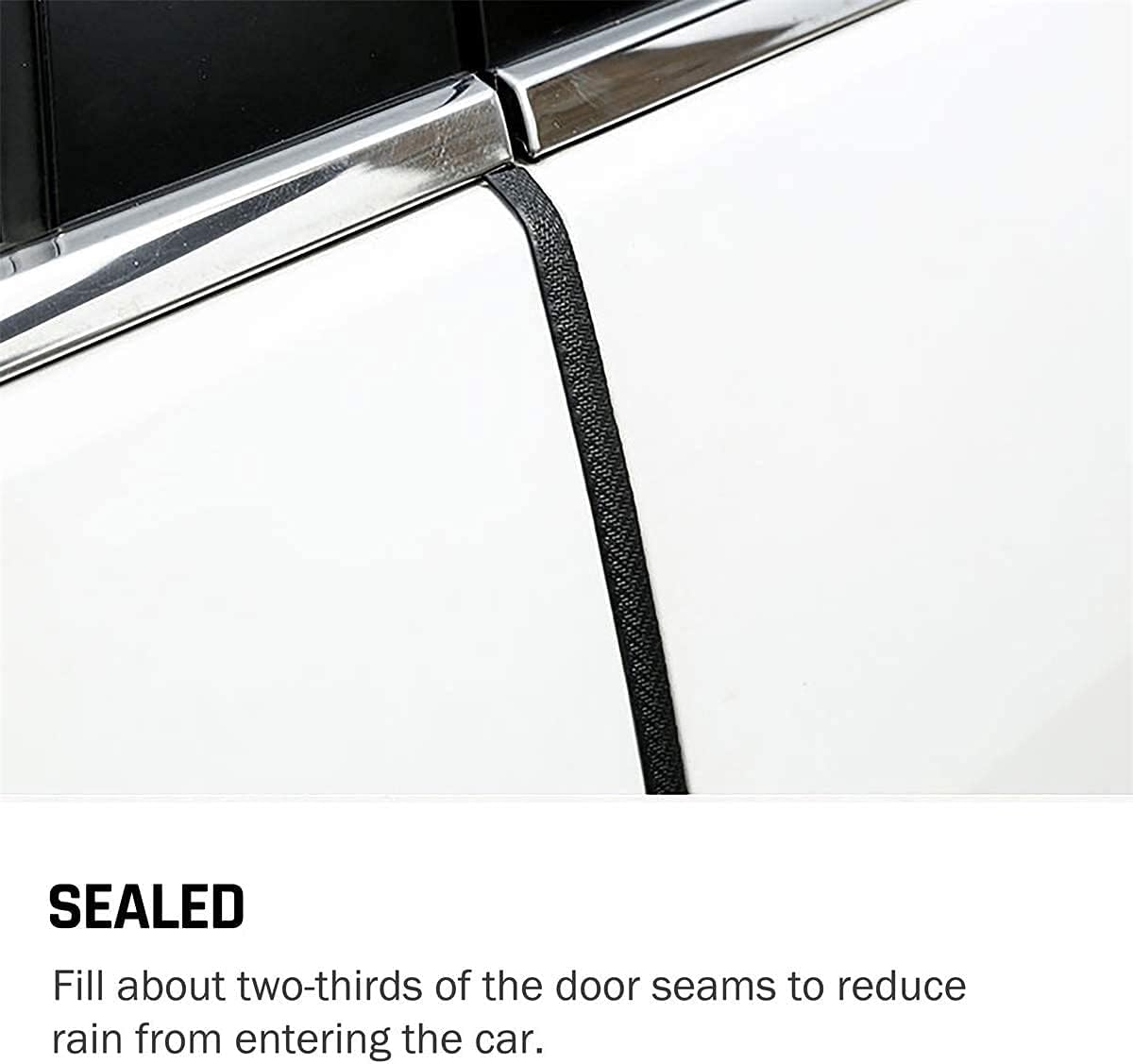 Universal Car Door Guards 33Ft(10M), Rubber U Shape Edge Trim Protection Strip, Black No-Glue Design Fits Most Vehicles