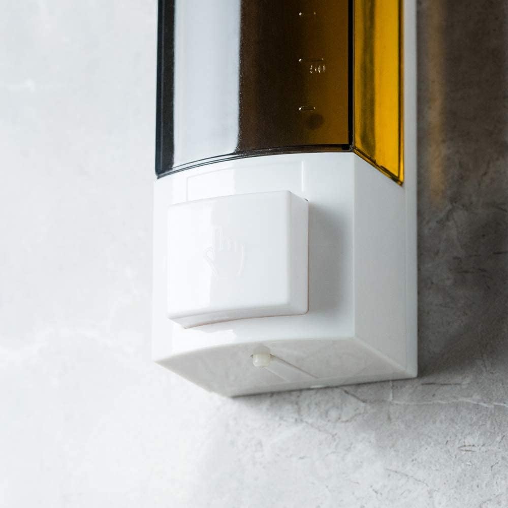 Soap Dispensers 250Ml ABS Plastic Drill Free with Adhesive or Wall Mount with Screws Liquid Hand Shower Dispenser for Bathroom or Kitchen