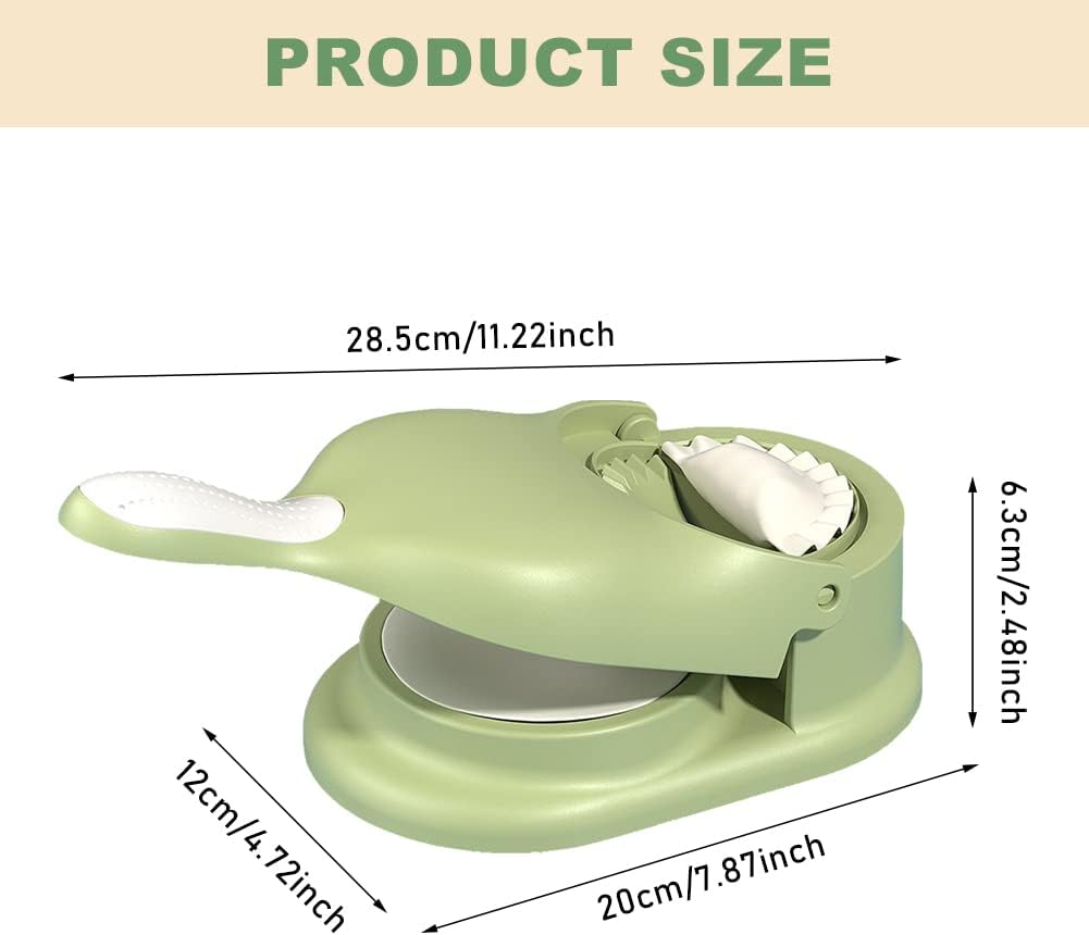 2 in 1 Dumpling Maker, Baking Pastry Pressing Dumpling Skin Wrapper Mould, Manual Dough Press Maker, for Empanada, Ravioli, Pierogi, Hand Pie Pot Stickers, Jamaican Beef Patties(Green)