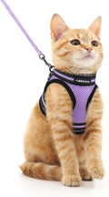 Cat Harness and Leash Set for Walking Escape Proof, Adjustable Soft Kittens Vest with Reflective Strip for Cats, Comfortable Outdoor Vest, Blue, S