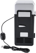 Mini USB Refrigerator Cooler Beverage Drink Cans Refrigerator and Heater for Office Desktop Hotel Home Car (Black)