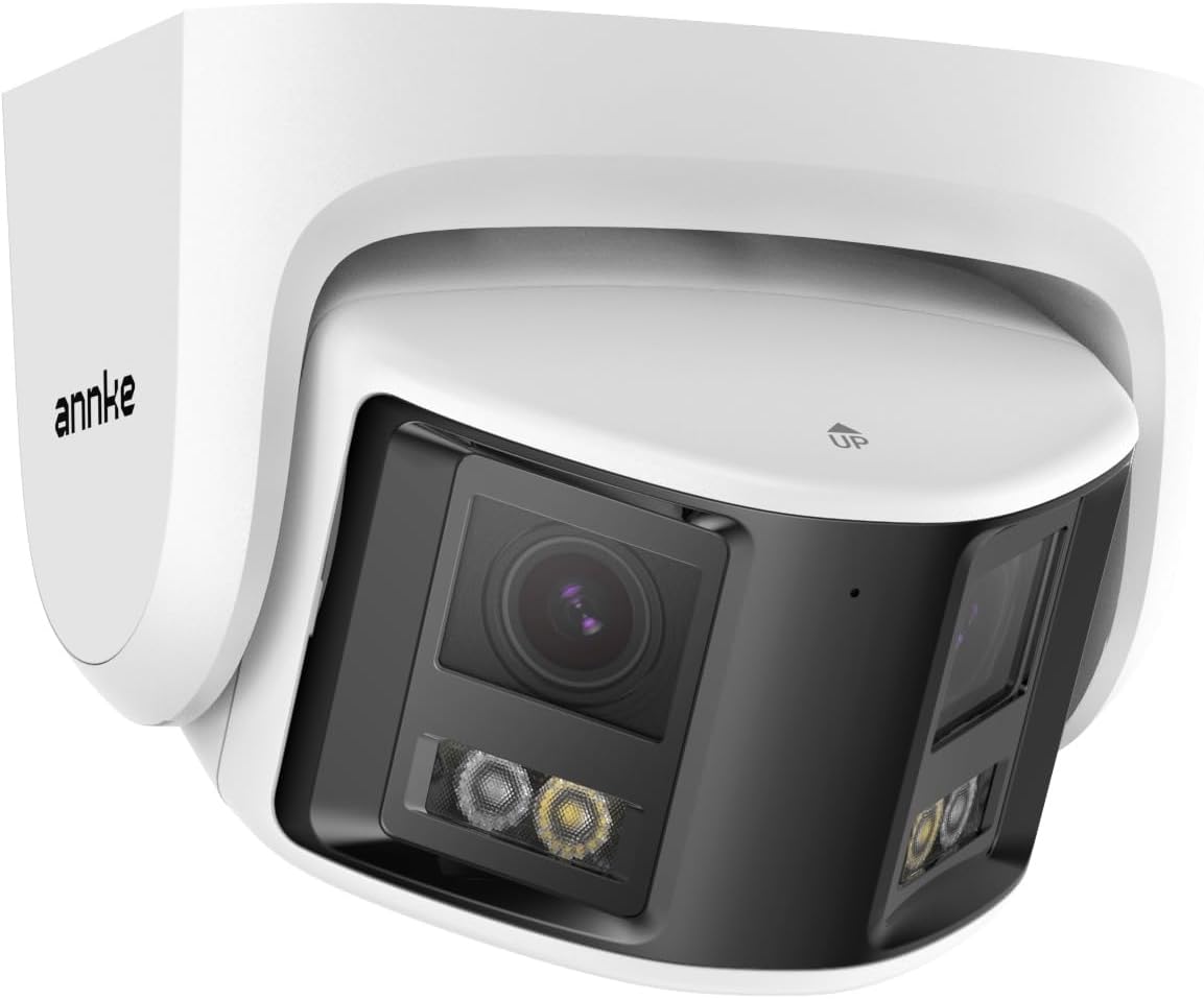 FCD600 Dual-Lens Outdoor Security Camera with 180° Fov, 6MP Panoramic Poe IP Camera, Smart Human/Vehicle Detection, Color Night Vision, Two Way Audio, Supports Microsd Card up to 256GB