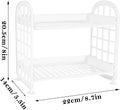 Desktop Rack Cosmetic Stationery Storage Holder, 2-Tier Multifunctional Plastic Shelf Makeup Organizer for Skincare Office Kitchen Bedroom Bathroom Home (White)