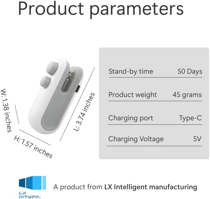 LX Mini Bag Sealer, USB-C Rechargeable 2 in 1 Heat Seal with Cutter and Magnet, Resealer Machine for Snack Bags