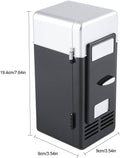 Mini USB Refrigerator Cooler Beverage Drink Cans Refrigerator and Heater for Office Desktop Hotel Home Car (Black)