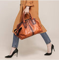 Genuine Leather Satchel Tote Bag Top Handle Handbag Designer Shoulder Bag Large Capacity Cross Body Bag
