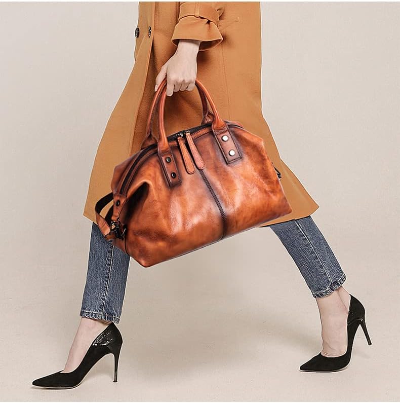 Genuine Leather Satchel Tote Bag Top Handle Handbag Designer Shoulder Bag Large Capacity Cross Body Bag