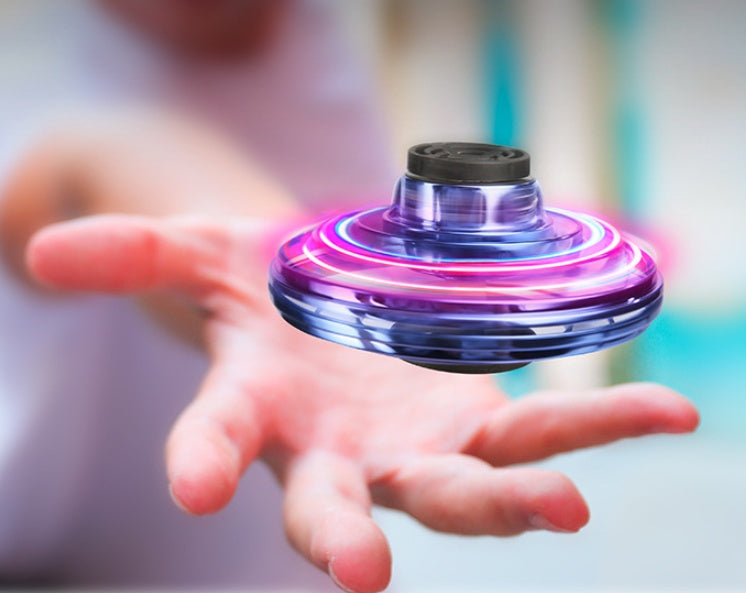 Mini LED UFO Flying Spinner – Fingertip Gyro Drone Toy for Kids with RGB Lights | Rechargeable Decompression Helicopter