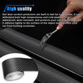 Carbon Fiber Car Door Edge Guards, 3D Vinyl Car Door Sill Protector Wrap Film Auto Door Trim Strips, Anti-Scratch Anti-Collision Adhesive Tape Auto Bumper Door Entry Guard for Most Cars (2