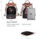 Women Fashion Backpack Purse Multi Pockets Anti-Theft Rucksack Travel Shoulder Bag Handbag Set 2Pcs