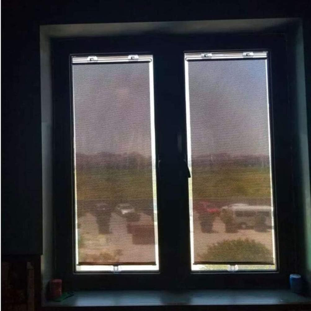 Blackout Blind Curtains with Suction Cups for Windows No Drill Cordless Blinds Temporary Portable Roller Shades UV Protection Window Shades for Home,Office,Bedroom,Door,Blackout (23''W X49''H, Black)