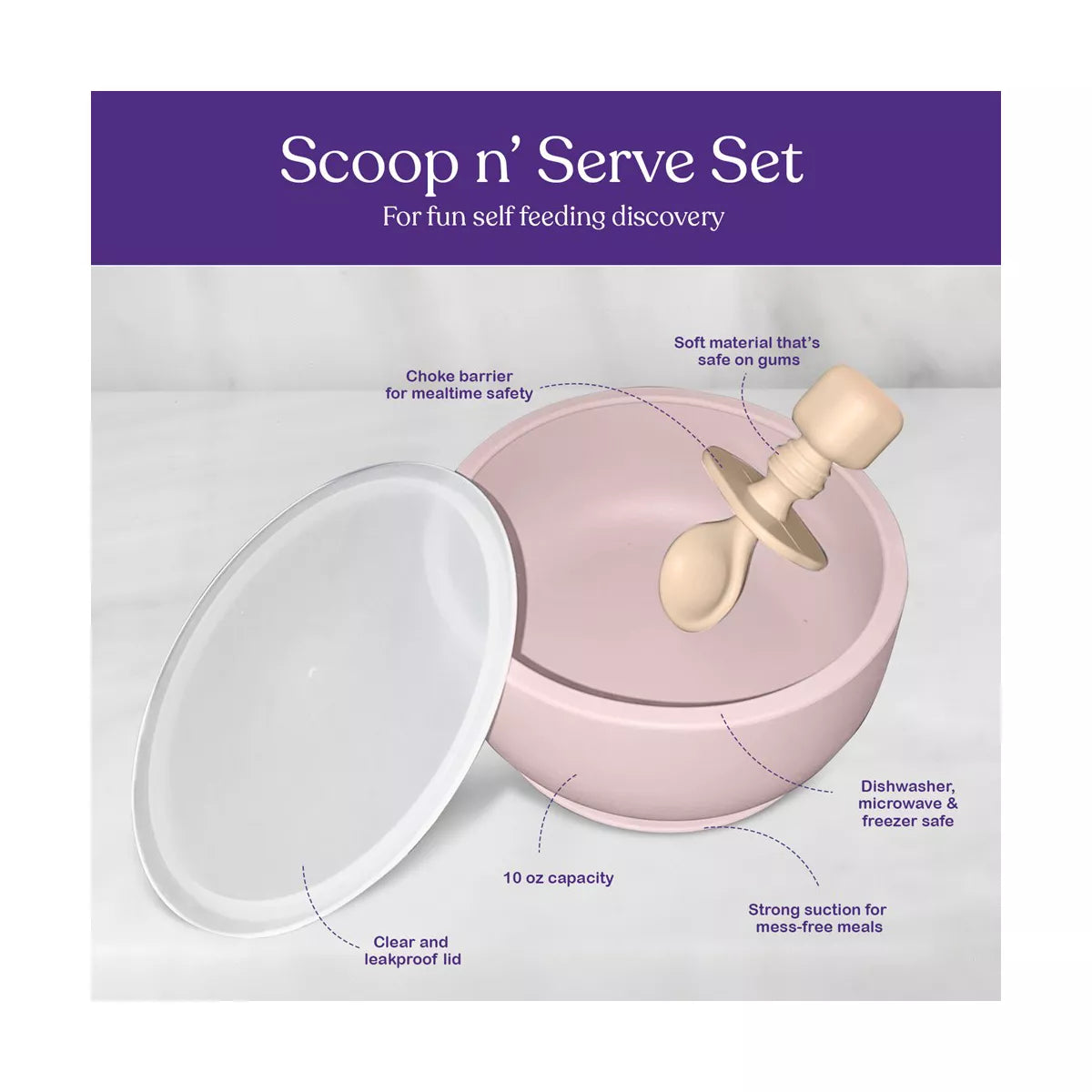 Sperric Silicone Baby Feeding Set - Infant Suction Bowls with Lids and Spoons | BPA Free Toddler Self Feeding Utensils for 0-6 Months