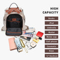 Women Fashion Backpack Purse Multi Pockets Anti-Theft Rucksack Travel Shoulder Bag Handbag Set 2Pcs