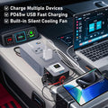 200W Car Power Inverter 12V DC to 110V AC Car Converter with 20W USB-C & 18W USB-QC Ports Car Laptop Charger, Car Adapter for Plug Outlet for Laptop Vehicles Camping Road Trip