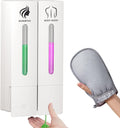 3 in 1 Shampoo and Conditioner Dispenser, 1200ML Capacity Shower Soap Dispenser Bathroom Set, 3 Chamber Shower Dispenser No Drill, Fashionable Wall Mounted Soap Dispenser for Bathroom & Hotel
