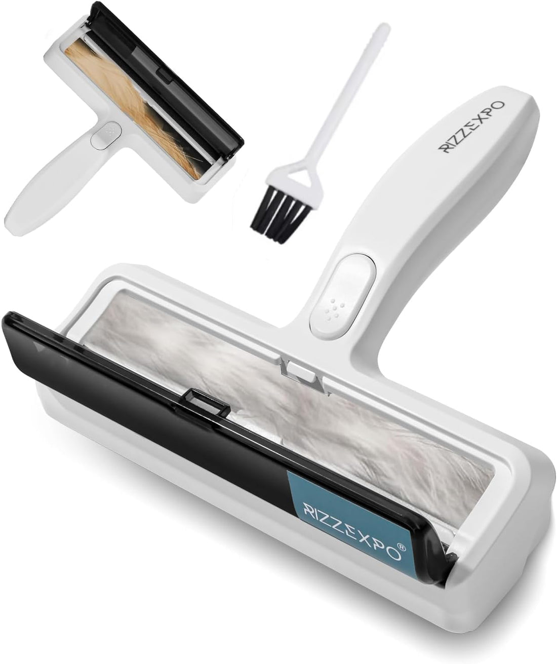 Reusable Lint Roller with Brush, Lint Roller for Cat Hair & Dog Fur, Ideal for Furniture, Carpets, Clothing & Bedding, Pet Hair Remover, Cat & Dog Hair Remover Tool