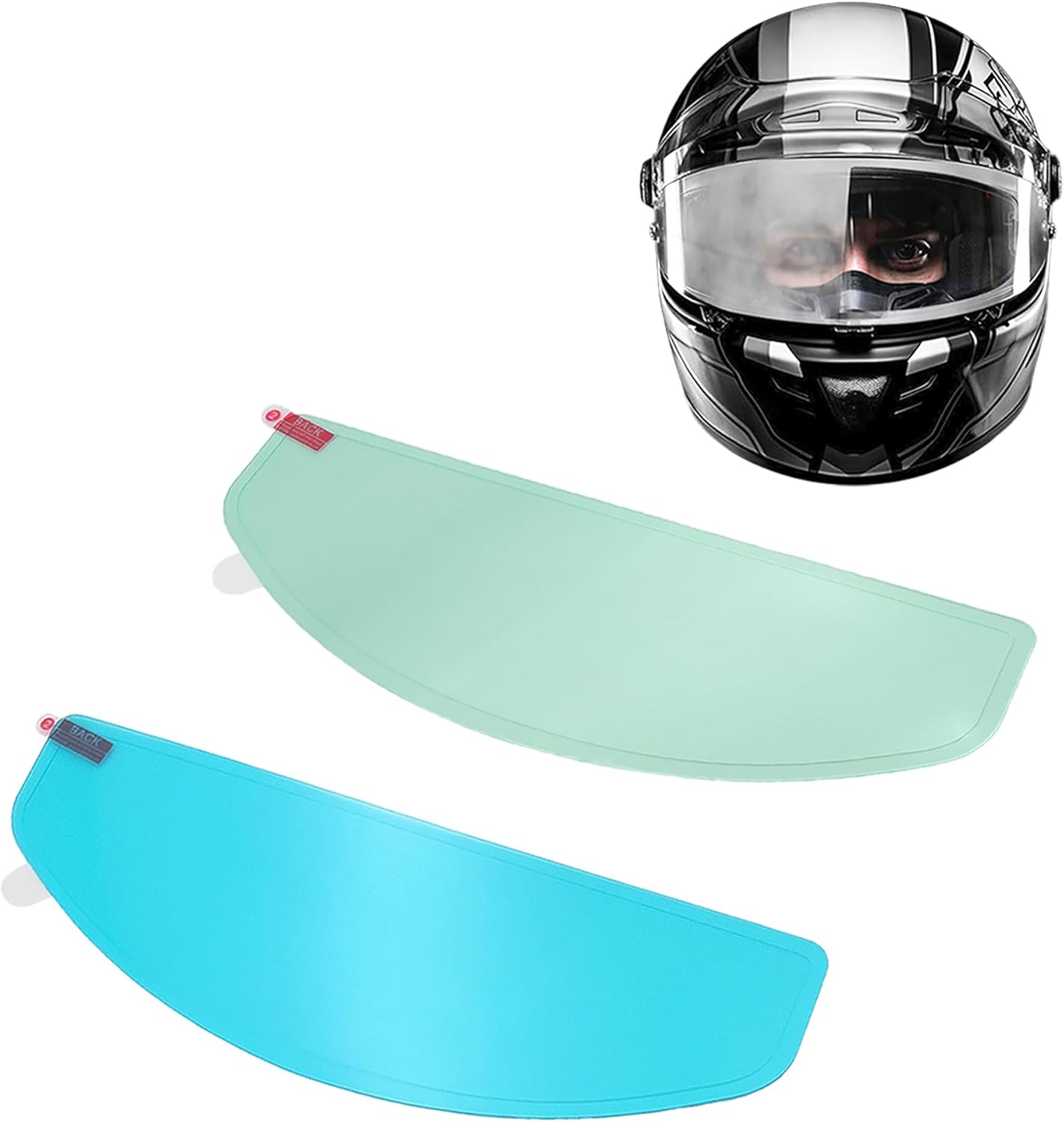 Universal Helmet Visor Anti-Fog Film & Rainproof Film - 2 PCS Large Version for Motorcycle Helmet Lens, Alternative to Pinlock Insert Lens - Ultra HD Helmet Shield Films, Anti-Steaming