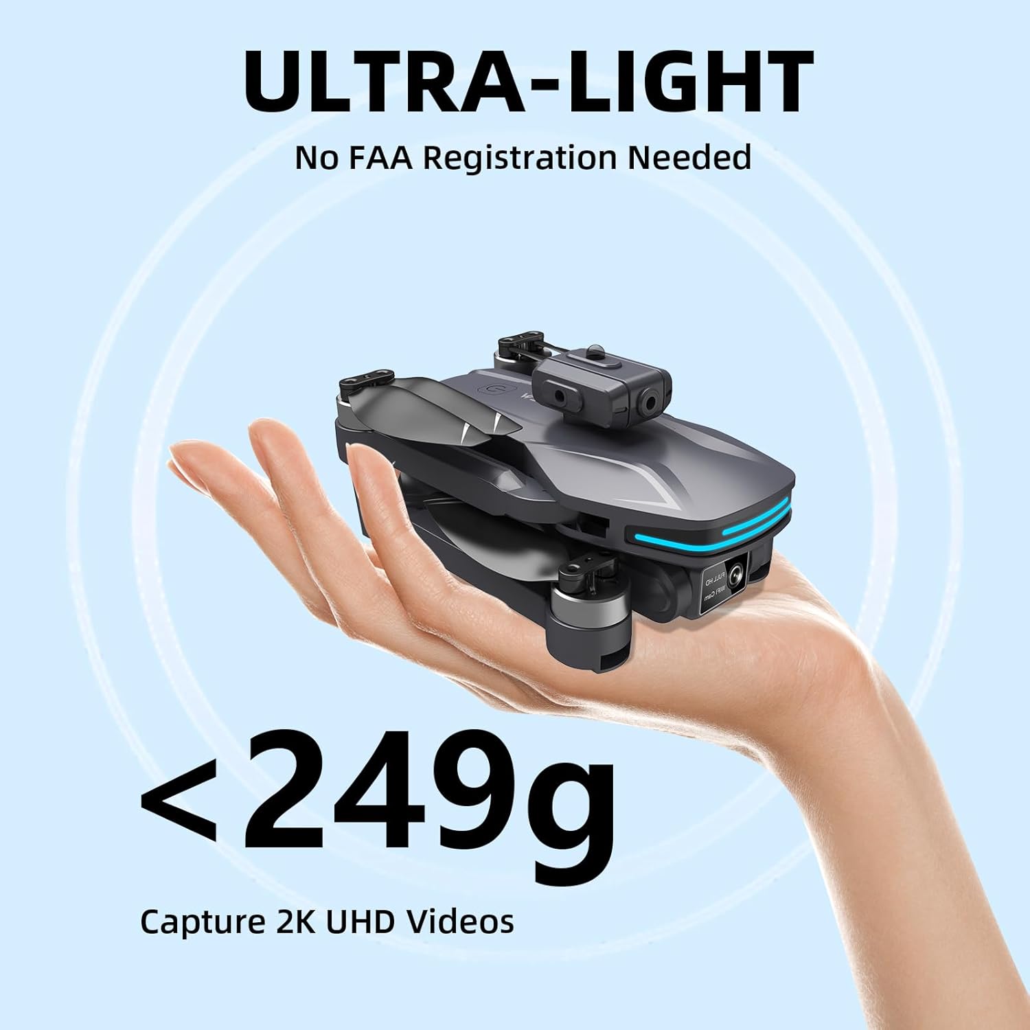 Foldable 4K Drone with Dual Electrically Adjustable Cameras, Brushless RC Quadcopter for Beginners with Altitude Hold, Obstacle Avoidance, One-Key Takeoff/Landing, Carrying Case, Headless Mode