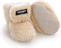 Baby Booties Cozy Fleece Slippers Soft Baby Shoes with Gripper Soles, Winter Infant Newborn Crib Sock Shoes Warm Footwear First Walkers