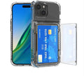 For Iphone 16 Pro Max Clear Wallet Case with RFID Blocking Card, up to 5 Cards, Hybrid Protective Case with Card Holder, TPU + PC, Anti-Yellowing, 6.9