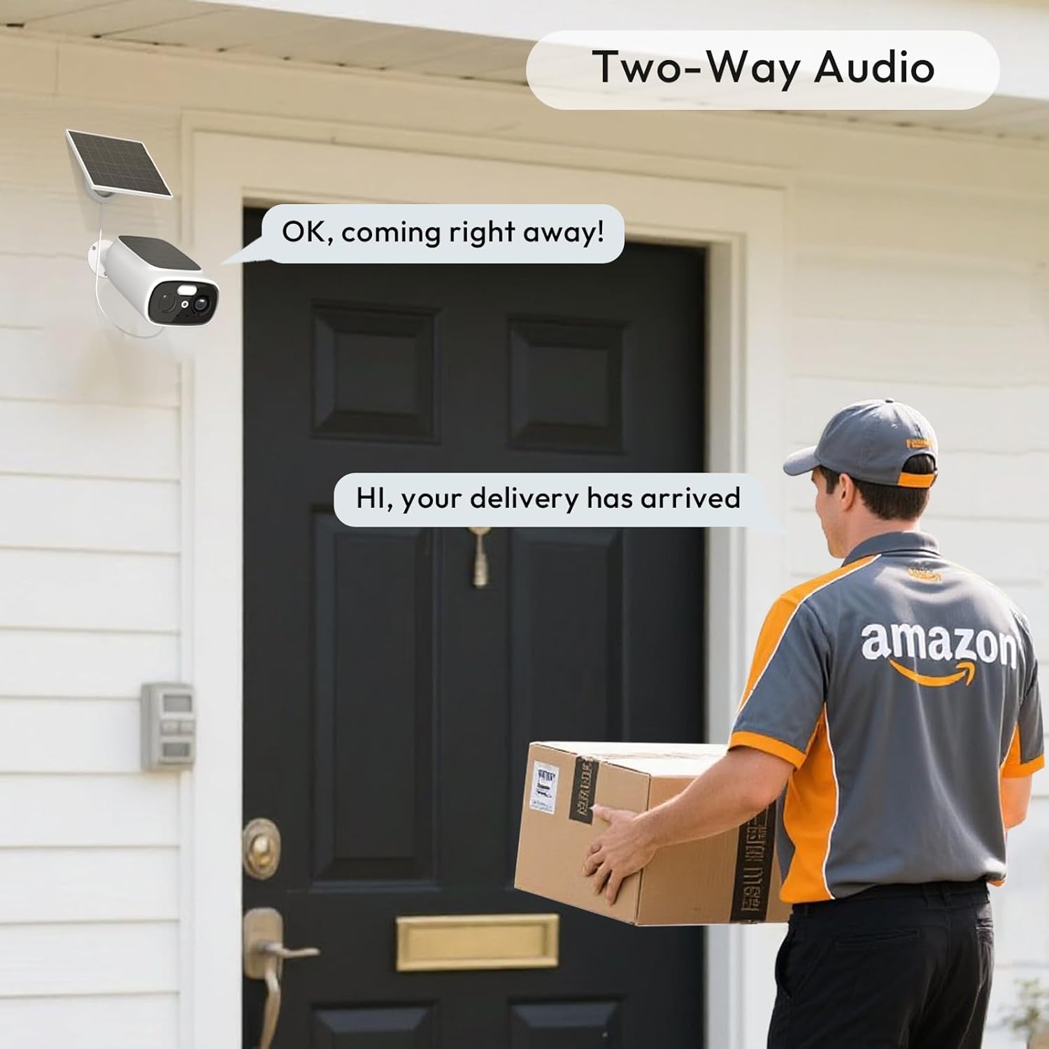 2.4G/5G Wifi Cameras for Home Security with Double Solar Panels, 2K Solar Security Cameras Wireless Outdoor, Color Night Vision , 2-Way Talk, Spotlight, Siren,Ip66, Cloud/Sd, AI Detection, W/Alexa
