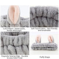 Animals Ears Headbands, Cute Makeup Spa Fuzzy Skincare Headband for Washing Face Headband for Women Girls Coral Fleece Elastic Hair Band Cosplay Makeup Party, 4Pcs