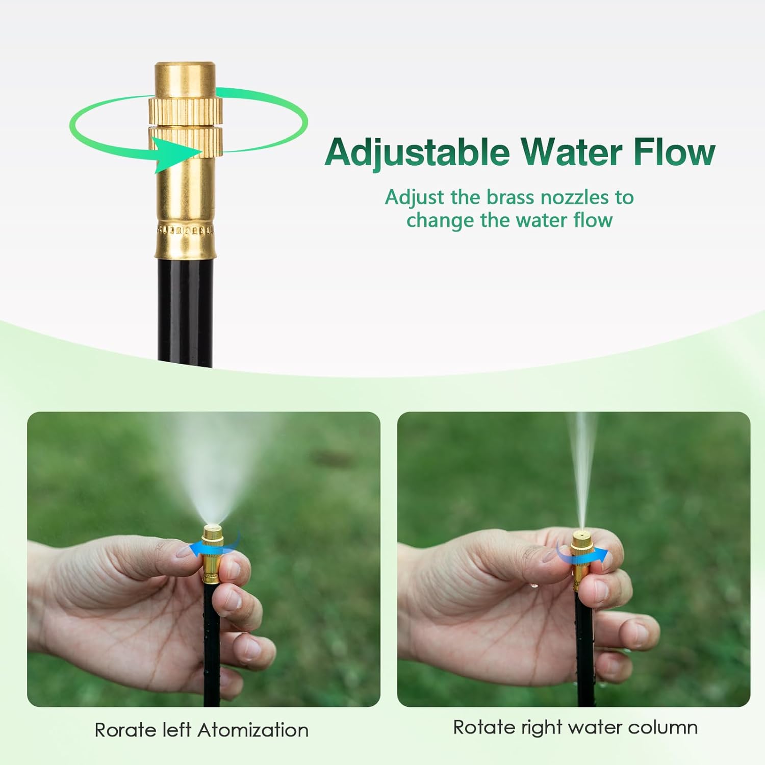39FT Garden Mister System, Automatic Garden Watering System with 360-Degree Bending Dropper Atomizing Copper Nozzle, Drip Irrigation System for Garden, Greenhouse, Yard, Lawn, Plant (12 Spray Nozzles)