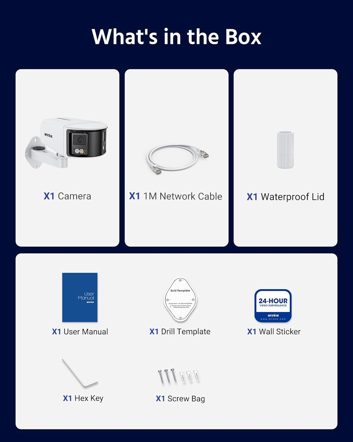 FCD600 Dual-Lens Outdoor Security Camera with 180° Fov, 6MP Panoramic Poe IP Camera, Smart Human/Vehicle Detection, Color Night Vision, Two Way Audio, Supports Microsd Card up to 256GB
