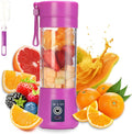 Portable Electric USB Juicer Blender Cup - Mini Blender for Shakes, Smoothies & Juice - 380Ml, Six Blades - Blue
