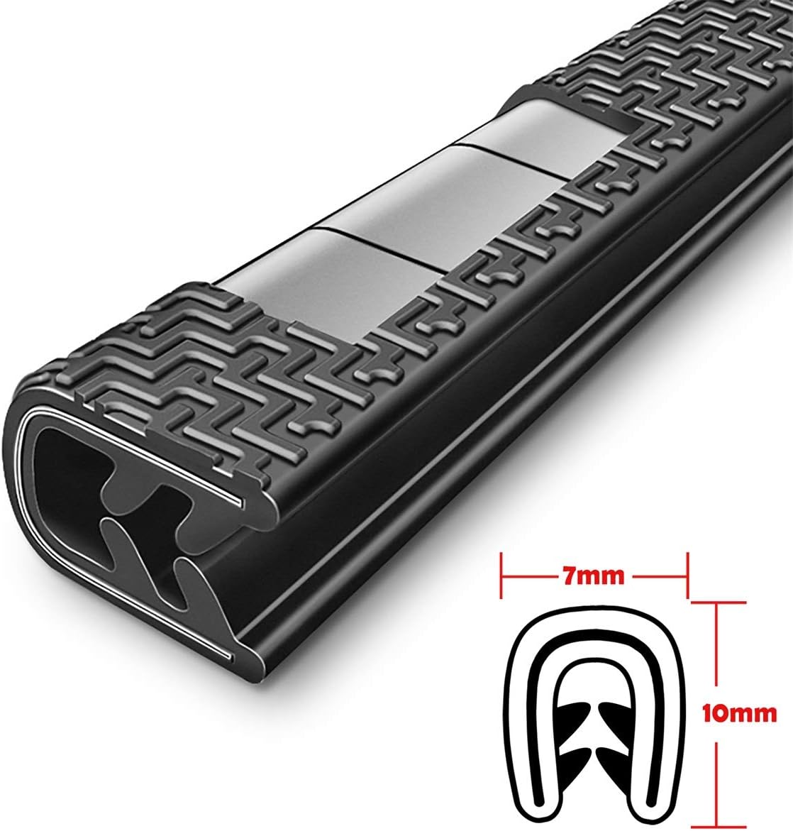 Universal Car Door Guards 33Ft(10M), Rubber U Shape Edge Trim Protection Strip, Black No-Glue Design Fits Most Vehicles