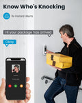 Doorbell Camera Wireless No Subscription - Wireless Video Doorbell with Chime, Doorbell with Camera 1080P, Voice Changer, 2-Way Audio, PIR Motion Detection, Only 2.4Ghz Wifi, Works with Alexa