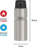 Stainless King Vacuum-Insulated Drink Bottle, 24 Ounce, Matte Steel