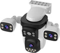 Triple Lens Wifi PTZ Security Camera, Three Cameras in One, Side Cameras with Adjustable All-Angle Arm, 2K 360° View No Blind Spot, Auto Tracking, Spotlight, 2 Way Audio