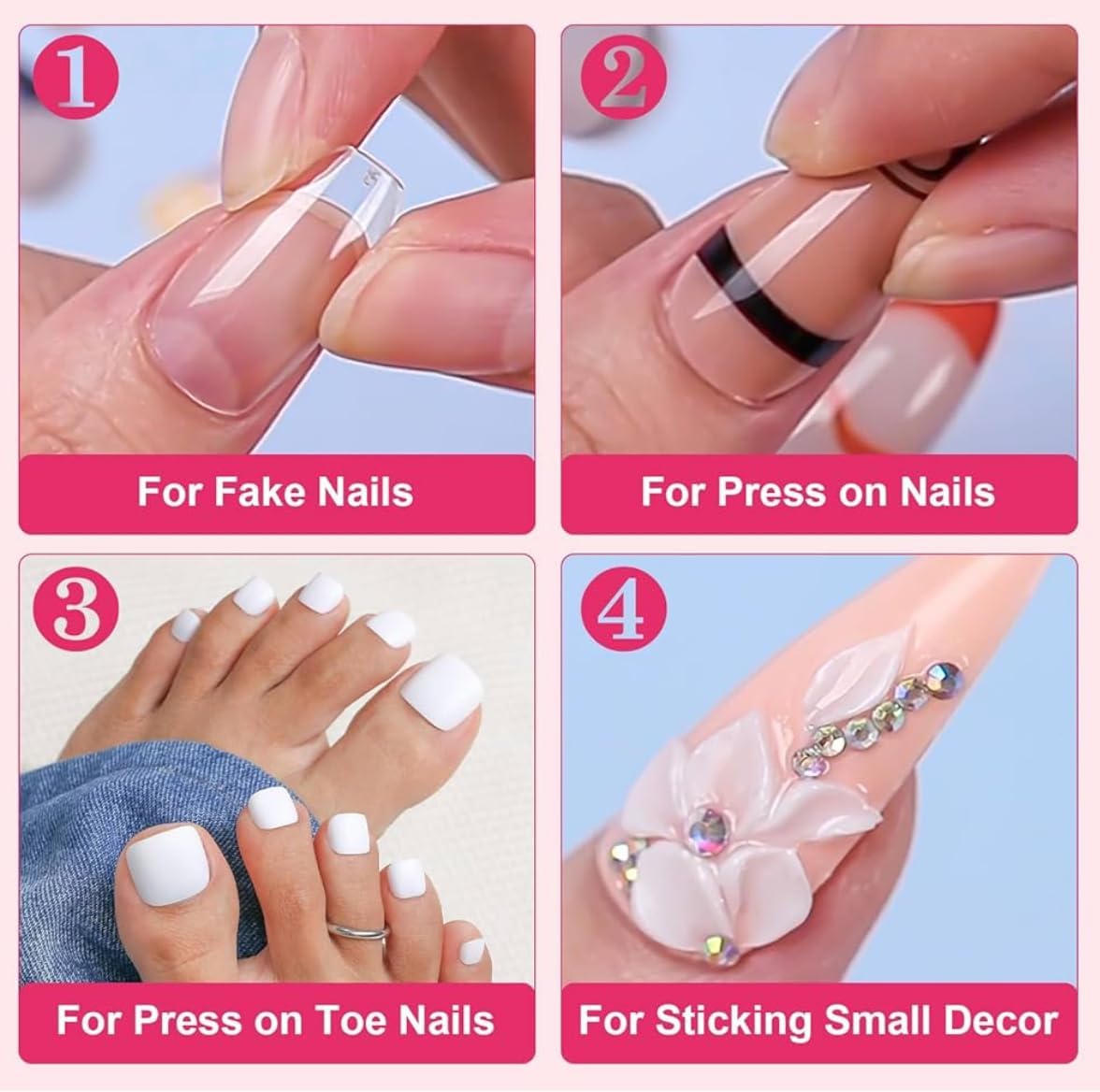 30ML Super Strong Nail Glue for Press Ons, Fake Nail Tips, Acrylic Nails No Uv Light Needed Nail Bond Brush in Nail Glue for Press on Nails Long Lasting Nails Glues for Beginners DIY Home
