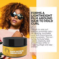 GZE Black Castor Oil Curling Cream - Curl Enhancer & Frizz Control for Curly Hair, Defines Curls Styling Cream 3.53Oz