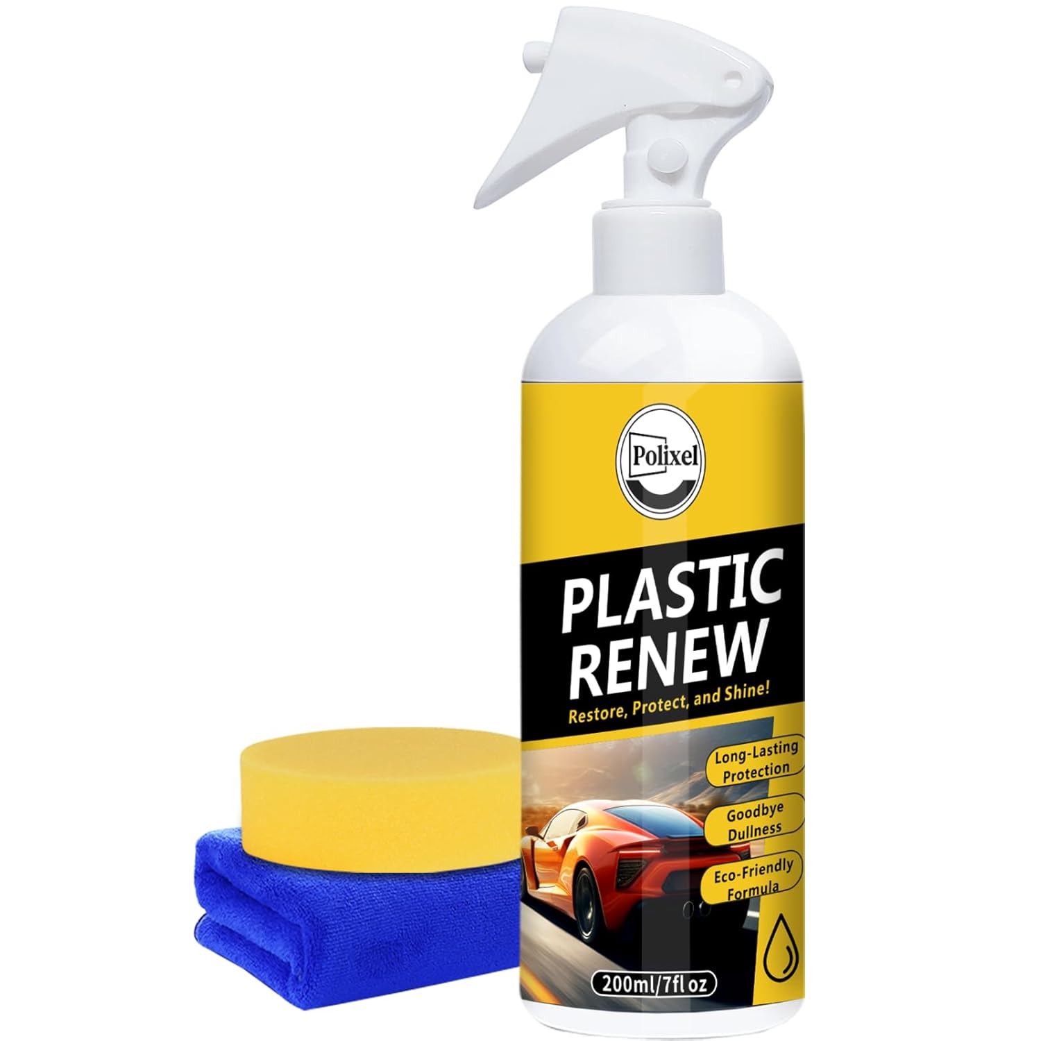 Plastic Restorer for Car, Non-Greasy Formula Special for Dashboard, Center Consoles, Door Panels Back to Black Renewal Coating Spray - 7Oz/200Ml