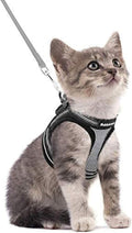 Cat Harness and Leash Set for Walking Escape Proof, Adjustable Soft Kittens Vest with Reflective Strip for Cats, Comfortable Outdoor Vest, Blue, S