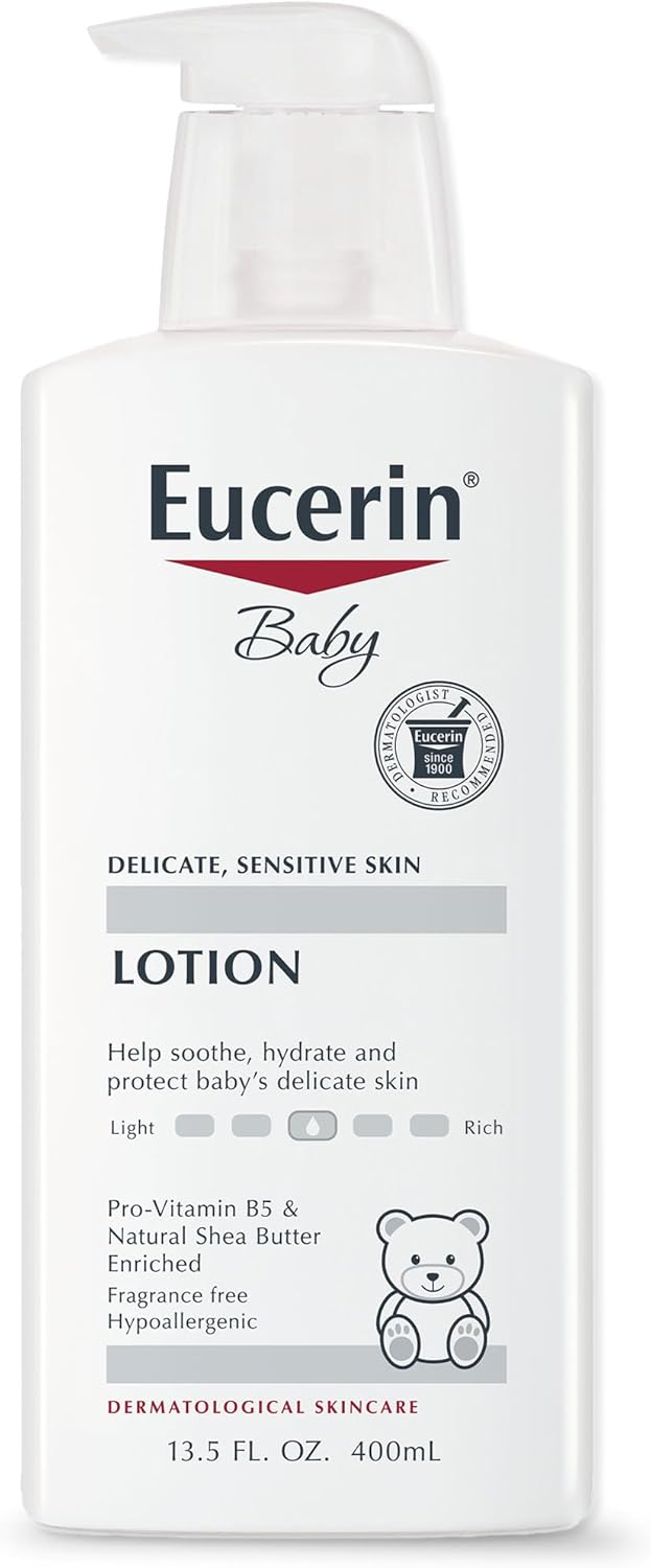 Baby Body Lotion, Hypoallergenic and Fragrance Free Baby Lotion with Pro-Vitamin B5 and Shea Butter, 13.5 Fl Oz Bottle
