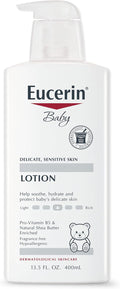 Baby Body Lotion, Hypoallergenic and Fragrance Free Baby Lotion with Pro-Vitamin B5 and Shea Butter, 13.5 Fl Oz Bottle