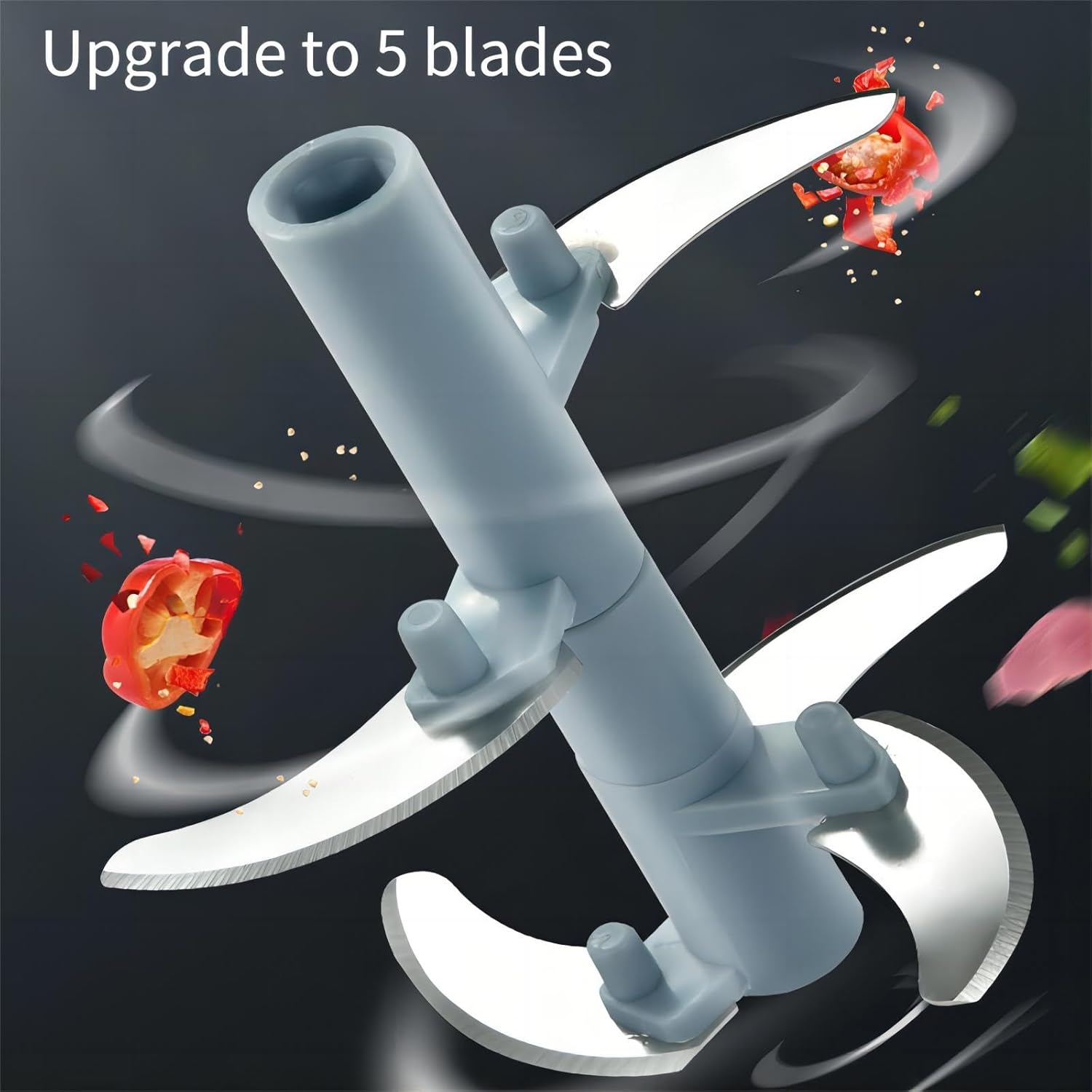 900Ml Extra Large Manual Food Chopper Vegetable Chopper Garlic Chopper, Pull String Manual Food Processor with 5 Sharp Blades Mincer for Cutting Onions Chili Ginger Seasoning