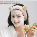 Animals Ears Headbands, Cute Makeup Spa Fuzzy Skincare Headband for Washing Face Headband for Women Girls Coral Fleece Elastic Hair Band Cosplay Makeup Party, 4Pcs