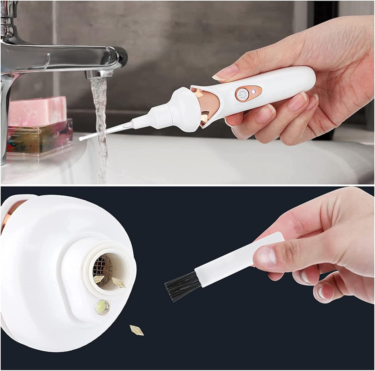 5-In-1 Electric Ear Scoop Electric Children'S Ear Scoop Safety Painless Earwax Remover Cordless Vacuum Ear Wax Cleaning Tool Painless Ear Cleaning Tool for Whole Family,White