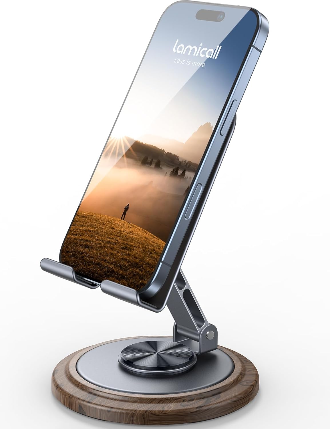 Adjustable Phone Stand for Desk - 360 Rotating Foldable Cell Phone Holder Desktop Portable Cellphone Stand, Office Desk Accessories for Iphone 16 15 14 13 Pro Max, 4-10” Smartphones, Ipad