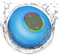 Waterproof Bluetooth Shower Speaker with LED, IPX4 Portable Wireless Hands-Free Mini Speaker, Built-In Mic, Suction Cup (Black)