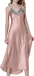 Satin Nightgowns for Women Long Silk Nightdress Vintage Lace Chemise Maxi Sleepwear