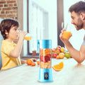 Portable Electric USB Juicer Blender Cup - Mini Blender for Shakes, Smoothies & Juice - 380Ml, Six Blades - Blue
