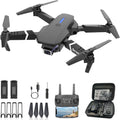 Drone with Dual Camera for Adults Kids, Foldable RC Quadcopter for Beginners, Toys Drone, 1080P FPV Video, 3 Batteries, Carrying Case, One Key Start, Headless Mode, Waypoints Fly, 360° Flips