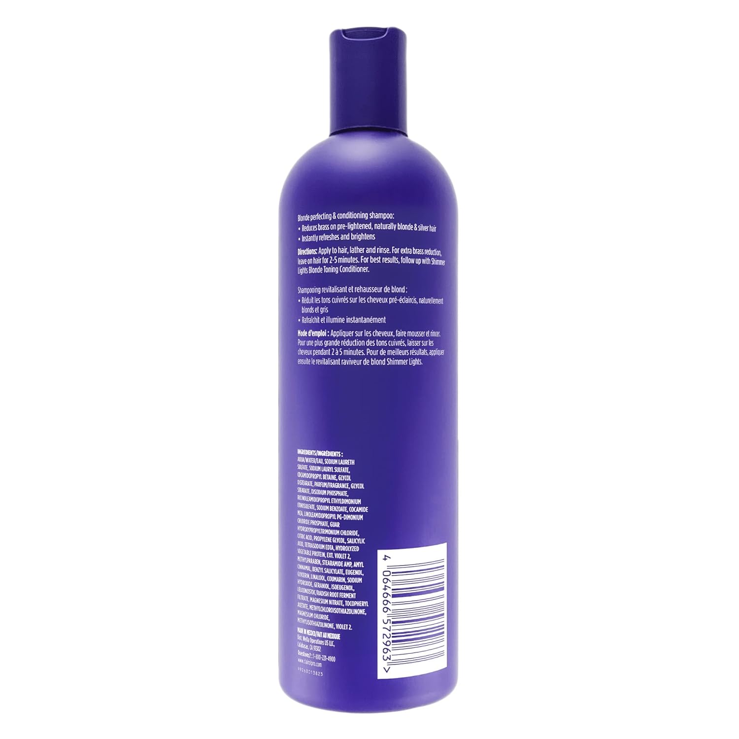 Shimmer Lights Purple Shampoo | Neutralizes Brass & Yellow Tones | for Blonde, Silver, Gray & Highlighted Hair