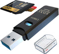 USB3.0 Micro SD Card Reader, 5Gbps 2-In-1 SD Card Reader to USB Adapter,  Memory Card Reader for SDXC, SDHC, MMC, RS-MMC, Micro SDXC, Micro SD, Micro SDHC and UHS-I Cards (1Pack Black)