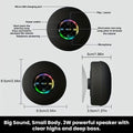 Waterproof Bluetooth Shower Speaker with LED, IPX4 Portable Wireless Hands-Free Mini Speaker, Built-In Mic, Suction Cup (Black)